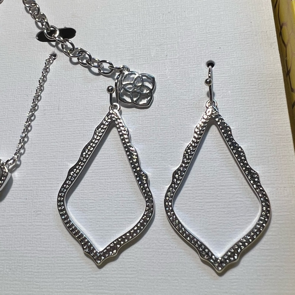 NWT Kendra Scott Limited Edition RARE Set Platinum Drusy Elisa Silver Sophias! - Picture 13 of 14